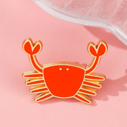 Crab Enamel Brooch Fashion Decorative Brooch Collar Bag Decoration Badge Jewelry Gift 2025 New Style Backpack School Office Accessory Shirt Jacket Halloween Badge Autumn Winter Accessory Suitable For