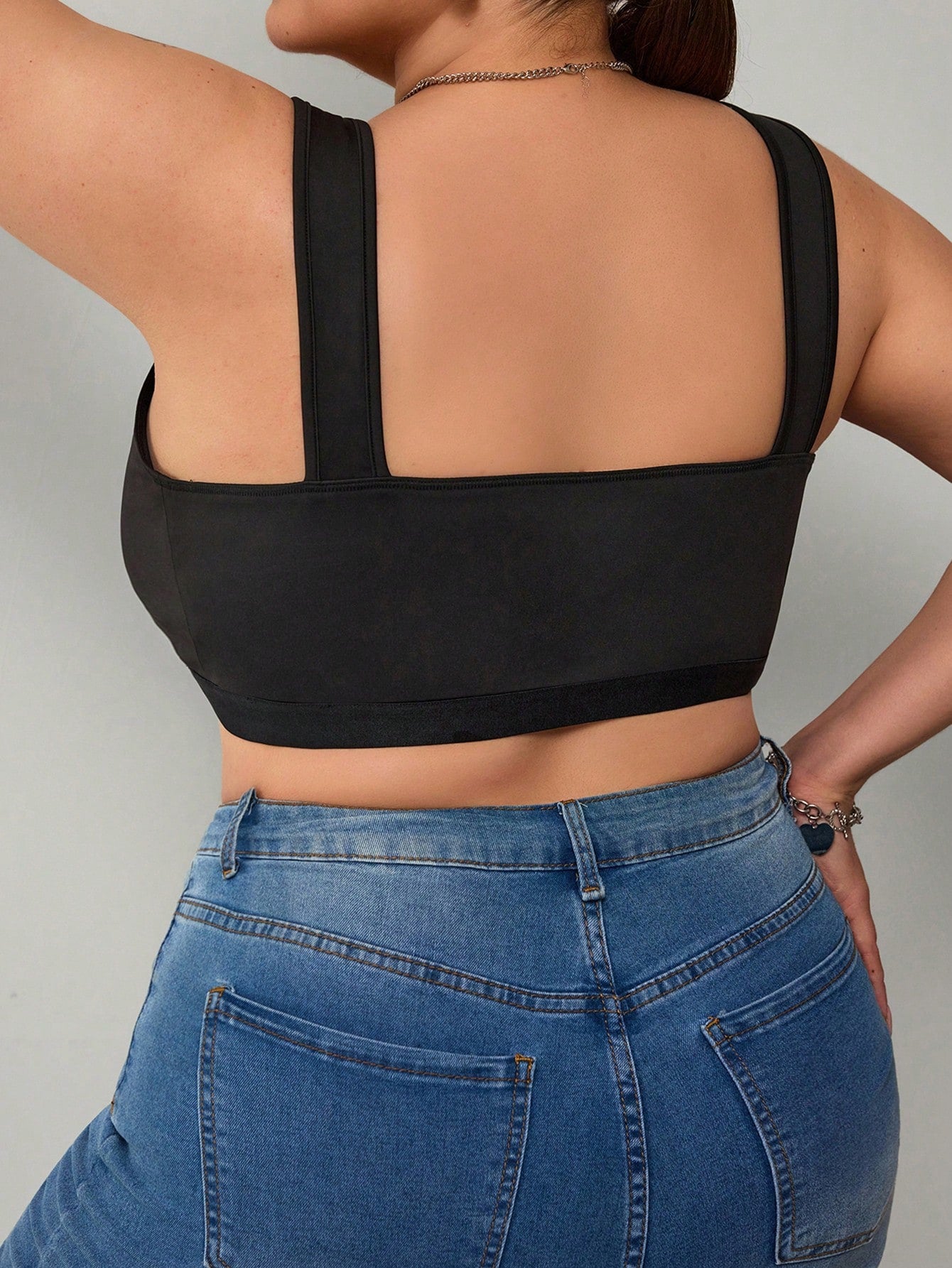 CURVE+ Plus Size Women's Casual Daily Commuting Office Bussines Pleated Chest Circumference 3-Button Cut Loose Vest Black Summer