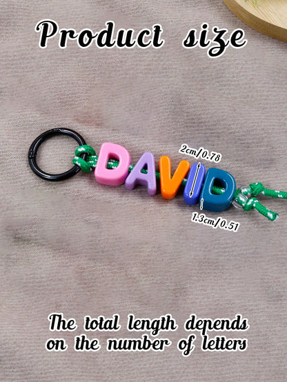 Custom Beaded Letter Keychain, Personalized Bag Charm, Customized Acrylic Keyring, Customizable Initial Keychain, Birthday, Christmas Gift