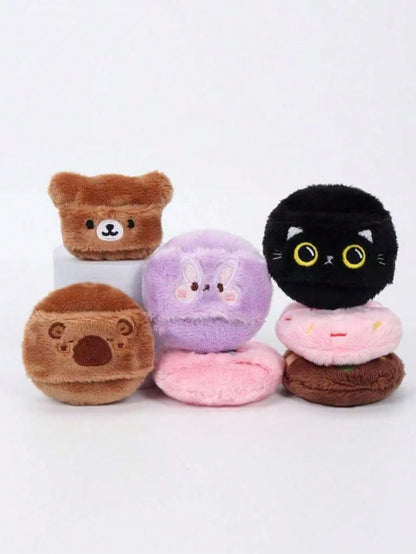 Cute Animal Embroidered Powder Puff, Gently Press The Powder Puff On The Face To Set Makeup. Use The Edge Or Tip Of The Powder Puff To Handle Details Like The Nose Wings And Eye Corners To Ensure Even