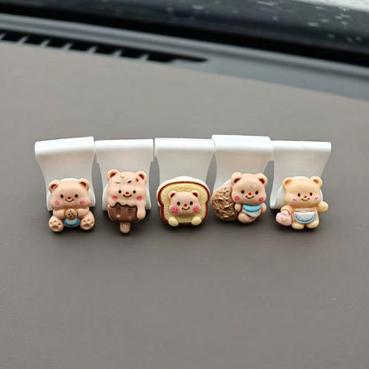 Cute Bear Car Hook, Passenger Glove Box Front Row Storage Organizer, Seat Hook, Car Interior Decor