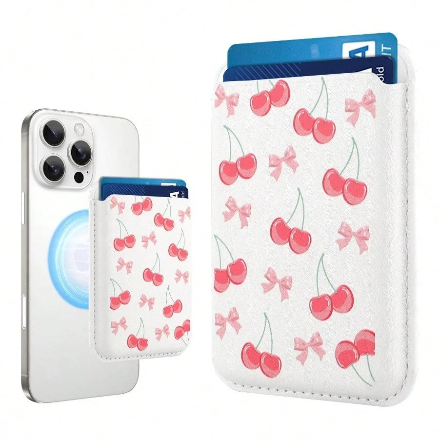 Cute Cheetah Print Pattern For Women Girls, Stronger Magnetic Card Holder Phone Wallet For IPhone 17/16/15/14/13/12 Series, Fit 2 Cards, Black