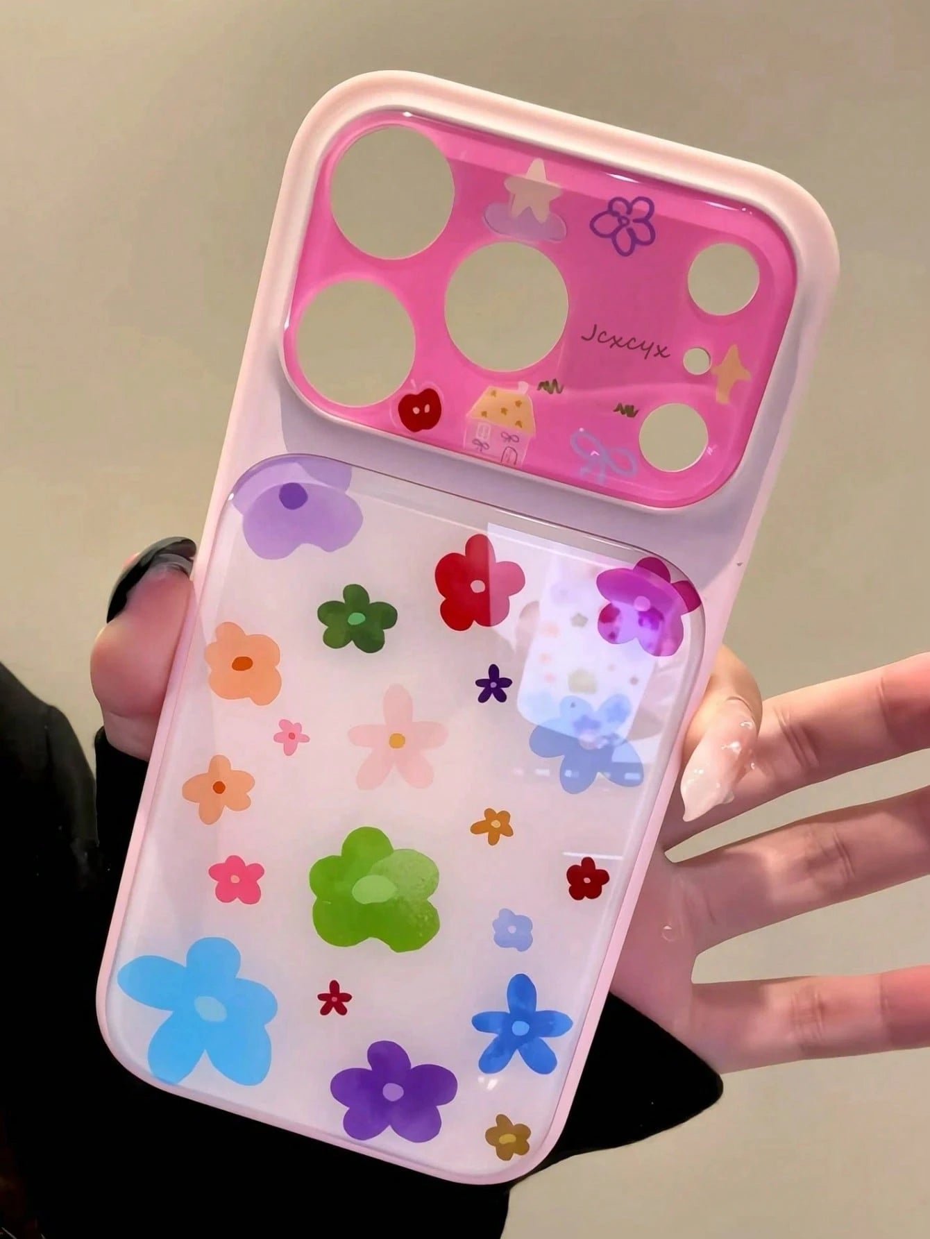 Cute Colorful Dopamine Flower Star Bow Phone Case, Instantly Transform Into 17 Series, Compatible With IPhone 17 Pro Max, 16, 15, 14 Pro Max, Artistic Large Window Shock-Proof Protective Cover