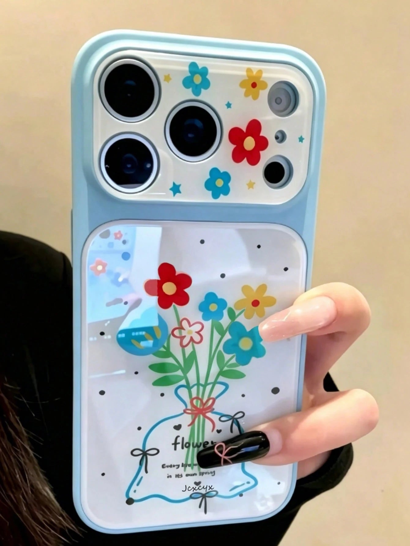 Cute Colorful Dopamine Flower Star Bow Phone Case, Instantly Transform Into 17 Series, Compatible With IPhone 17 Pro Max, 16, 15, 14 Pro Max, Artistic Large Window Shock-Proof Protective Cover