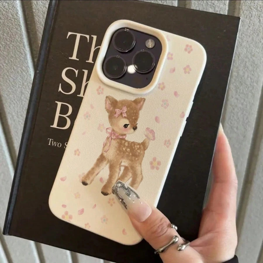 Cute Elk Design TPU Fashion 1pc Elk Fashion TPU Material Cute Deer & Floral Pattern Phone Case Compatible With IPhone 17 Pro Max/17/16 Pro Max/15/13/12/11, S20 FE/A15/S24/A55, Compatible With Redmi No
