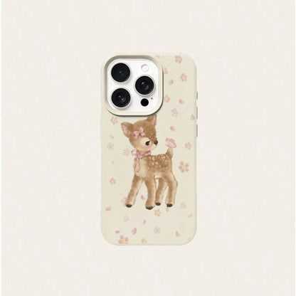 Cute Elk Design TPU Fashion 1pc Elk Fashion TPU Material Cute Deer & Floral Pattern Phone Case Compatible With IPhone 17 Pro Max/17/16 Pro Max/15/13/12/11, S20 FE/A15/S24/A55, Compatible With Redmi No