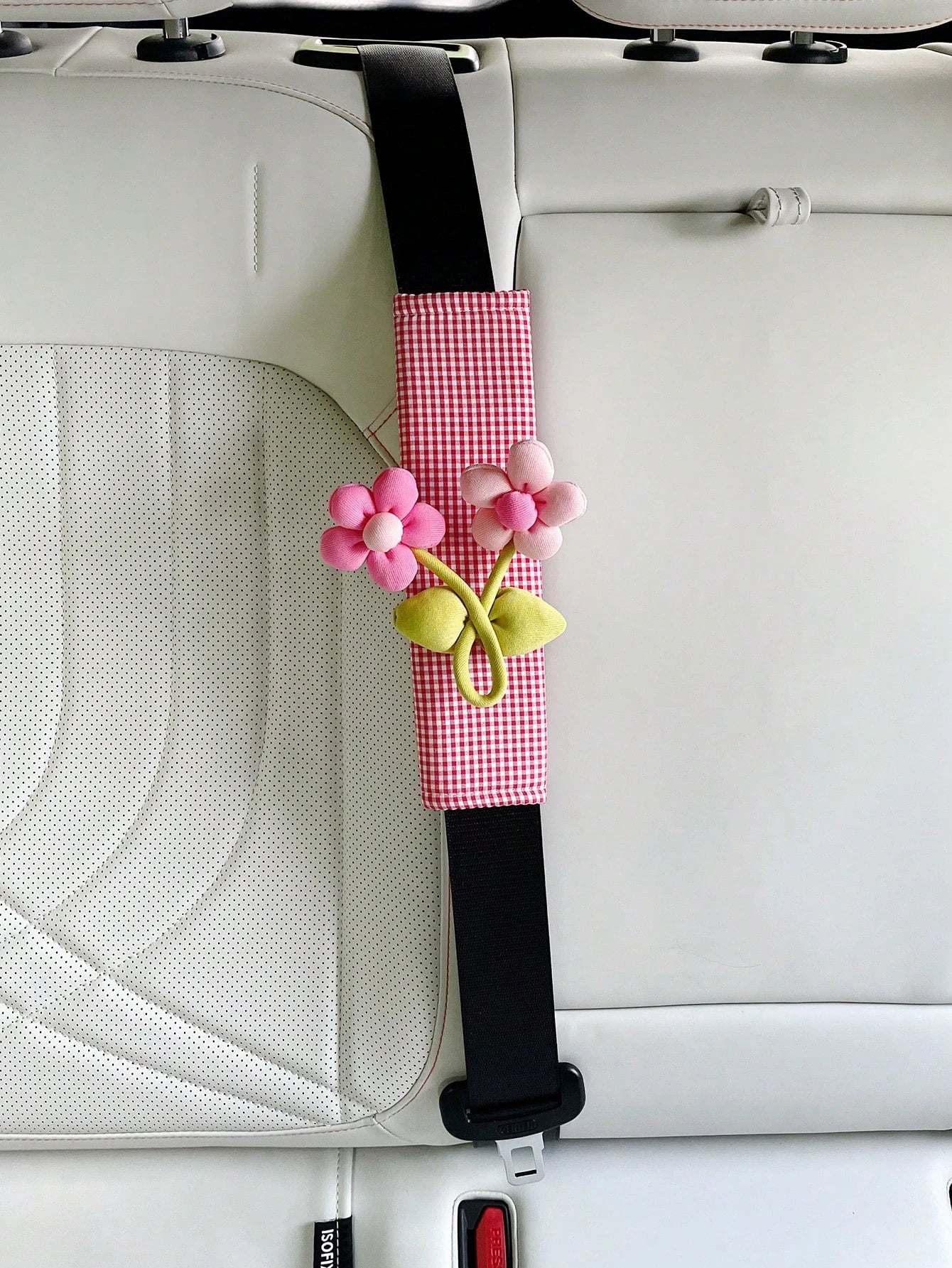 Cute Floral Car Seat Belt Shoulder Pad, Fashionable Car Interior Decoration, Anti-Friction Clothing Protection, Anti-Choke Neck Guard