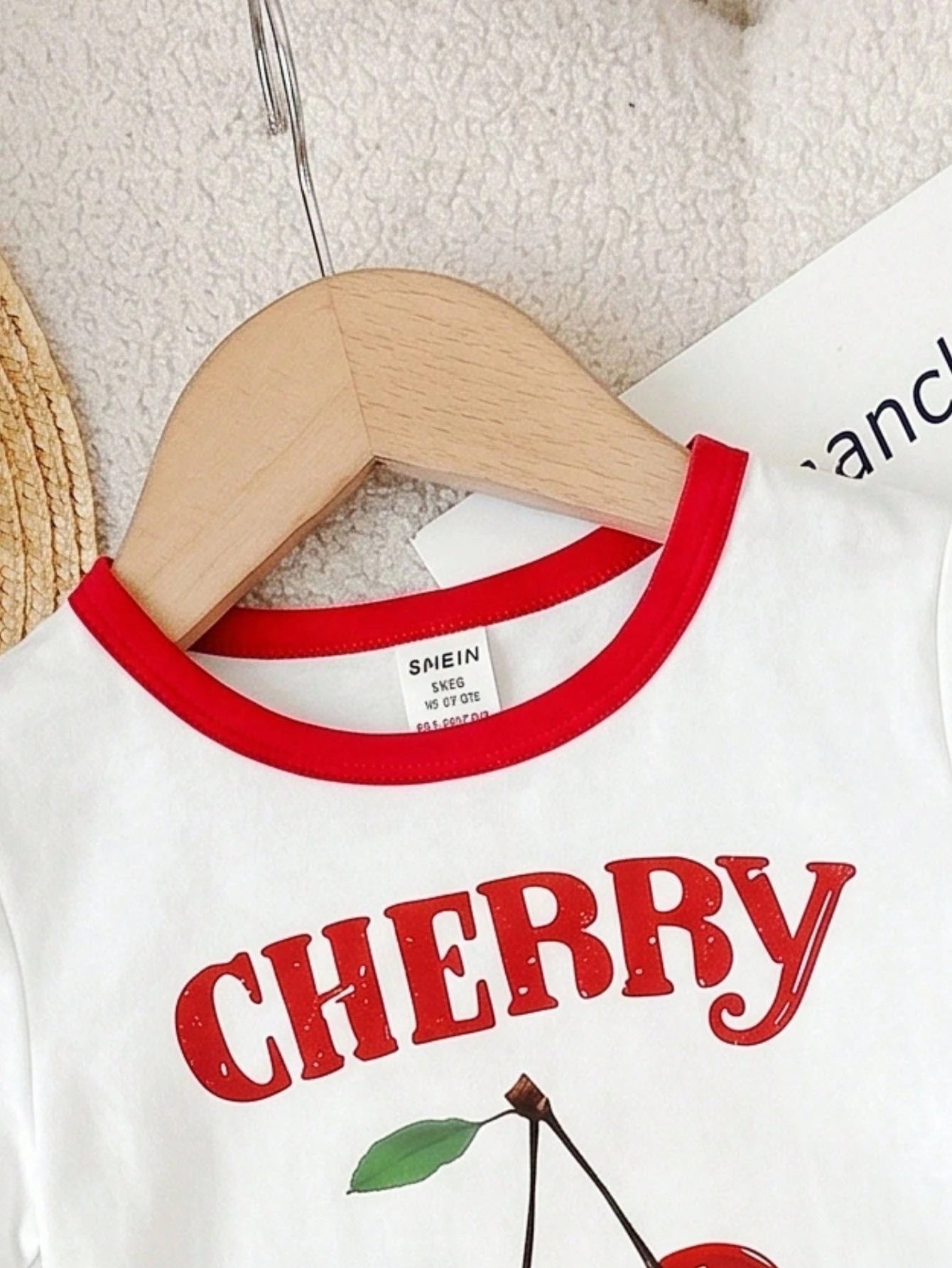 Cute Girls' Retro Floral Print 2pcs Set, Cherry Short-Sleeved Round Neck T-Shirt Pants, Summer Vacation Fashionable Baby Girl Casual Cute Outfit Work