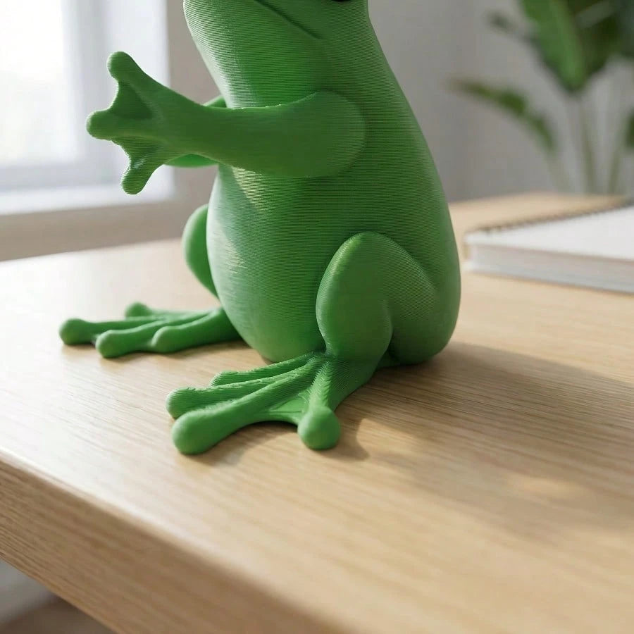 Cute Green Frog Shaped Pen Holder- 3D Designed Adorable Frog Office Decor, Interesting Stationery Storage For Gamers, Writers And Frog Lovers
