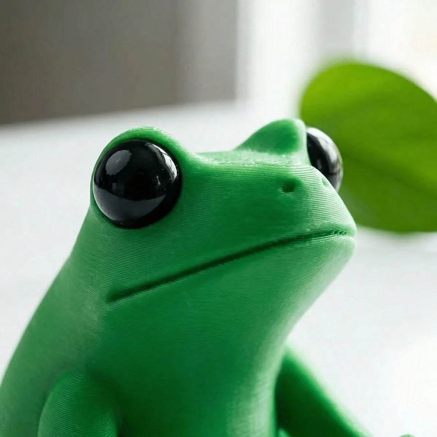 Cute Green Frog Shaped Pen Holder- 3D Designed Adorable Frog Office Decor, Interesting Stationery Storage For Gamers, Writers And Frog Lovers
