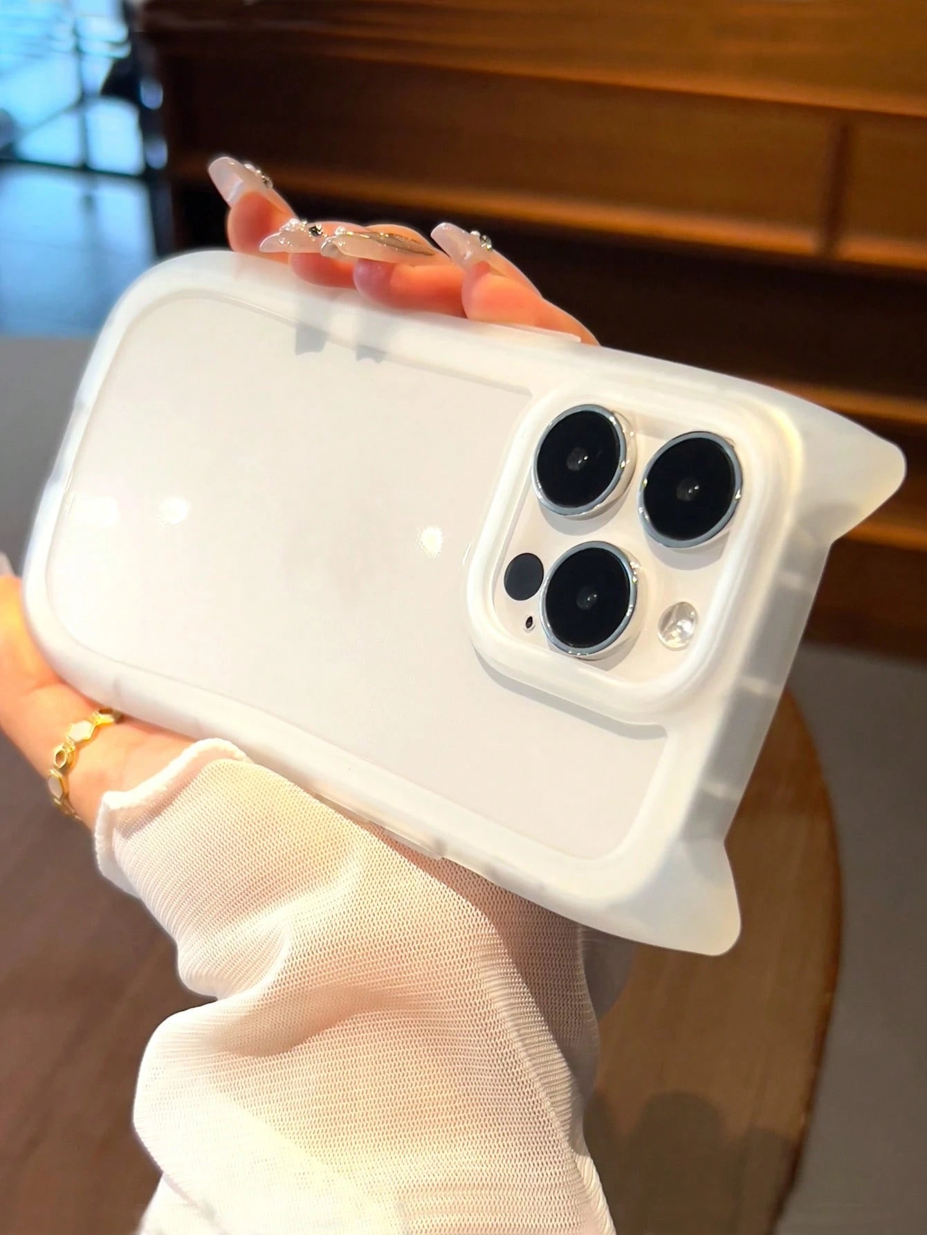 Cute Minimalist Animal Ear Style Novelty Cases Transparent Cat Ear Shaped Phone Case Compatible With IPhone 17 Pro Max/17 Pro/17 Air/17/16 Pro Max/16/16 Pro/16 Plus/15/15 Pro Max/15 Pro/15 Plus/11/12