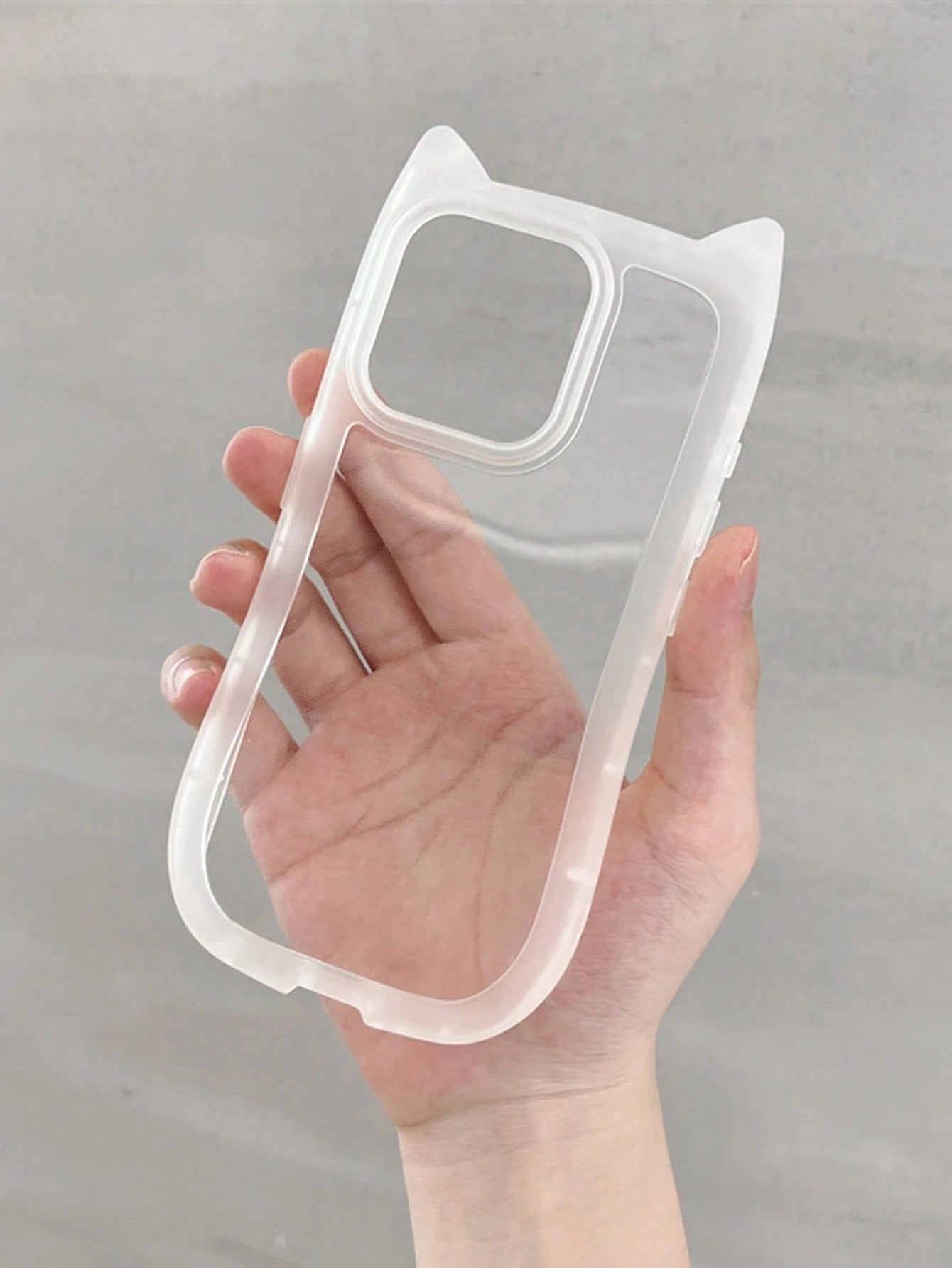 Cute Minimalist Animal Ear Style Novelty Cases Transparent Cat Ear Shaped Phone Case Compatible With IPhone 17 Pro Max/17 Pro/17 Air/17/16 Pro Max/16/16 Pro/16 Plus/15/15 Pro Max/15 Pro/15 Plus/11/12