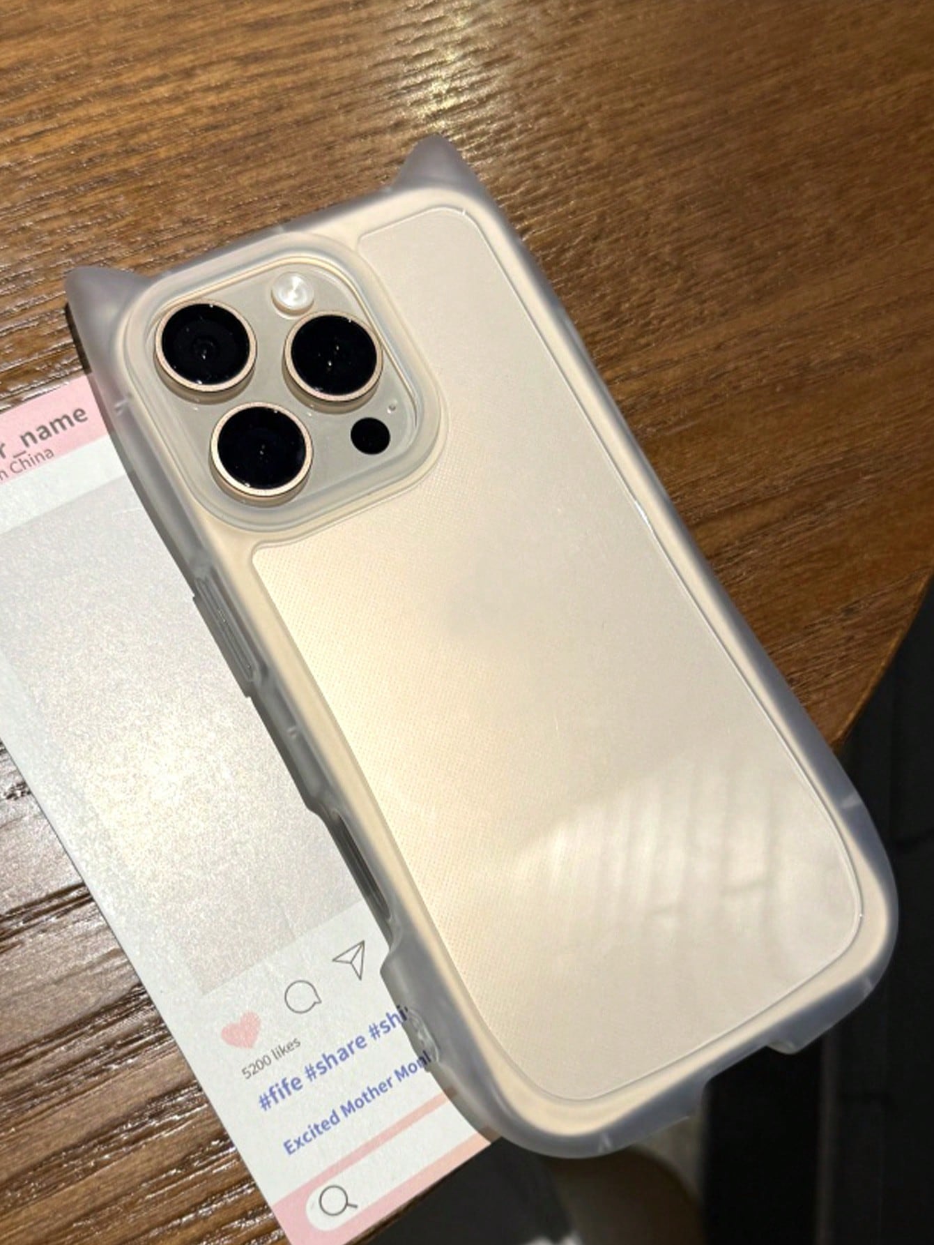 Cute Minimalist Animal Ear Style Novelty Cases Transparent Cat Ear Shaped Phone Case Compatible With IPhone 17 Pro Max/17 Pro/17 Air/17/16 Pro Max/16/16 Pro/16 Plus/15/15 Pro Max/15 Pro/15 Plus/11/12