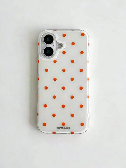 Cute Minimalist Black White Polka Dot Fashion Phone Case Polka Dot Fashionable Phone Case, Minimalist & Cute Design, Black & White Polka Dot Pattern, Compatible With IPhone 11 To 17 Series Including P