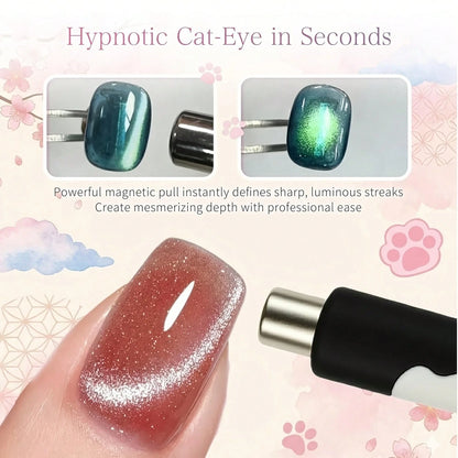 Cute Paw Handle Cat Eye Nail Auxiliary Styling Tool Set,3Pcs Multi Shape Light Forming Wands Manicure Tools