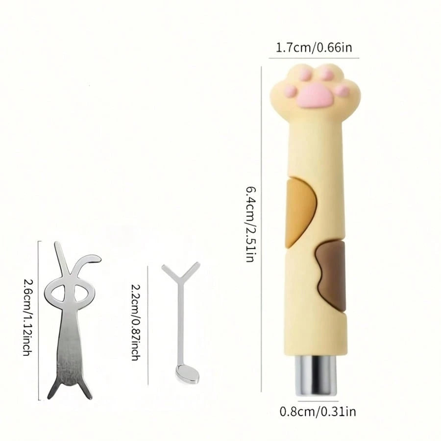 Cute Paw Handle Cat Eye Nail Auxiliary Styling Tool Set,3Pcs Multi Shape Light Forming Wands Manicure Tools