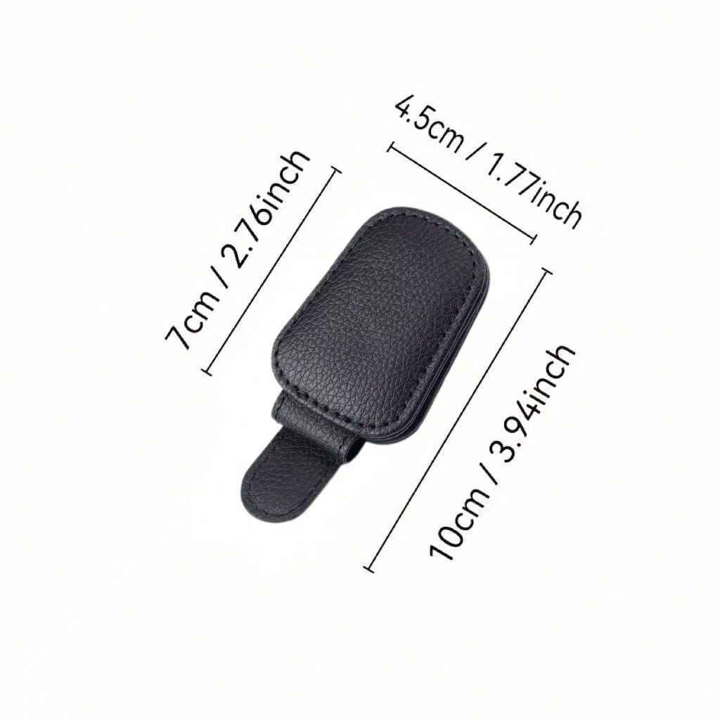 Cute Pearl Seven-Star Ladybug Leather Car Visor Glasses Clip, Fashion Glasses And Parking Ticket Dual-Use Storage Holder