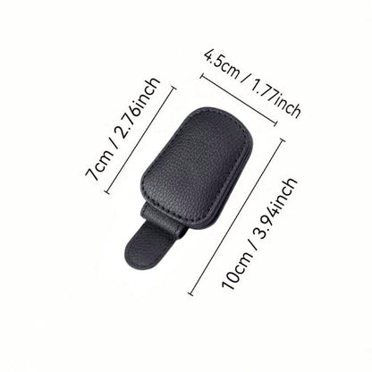 Cute Pearl Seven-Star Ladybug Leather Car Visor Glasses Clip, Fashion Glasses And Parking Ticket Dual-Use Storage Holder