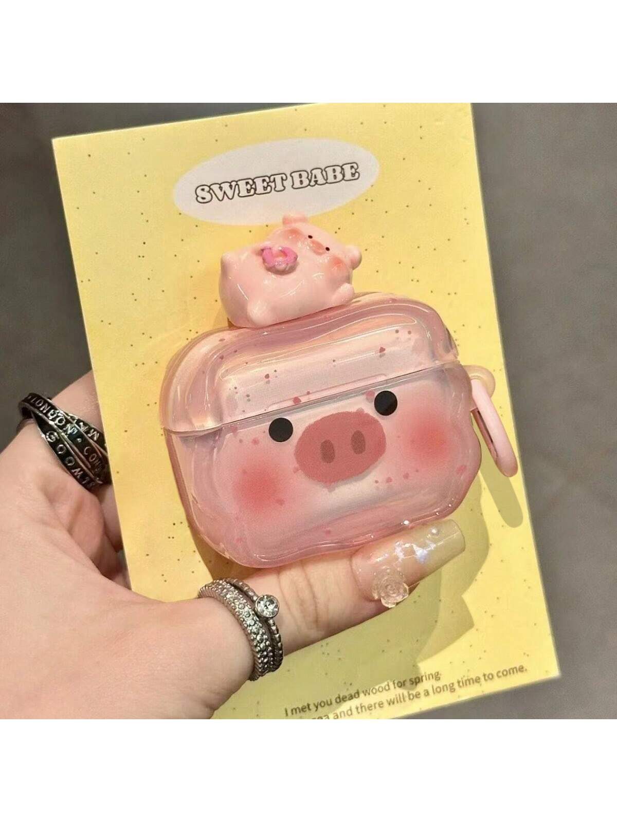 Cute Pig Face Graphic Protective Case Compatible With Apple 4/2/3 Pro2 Earbuds, Soft Shell, Suitable As A Gift For Her