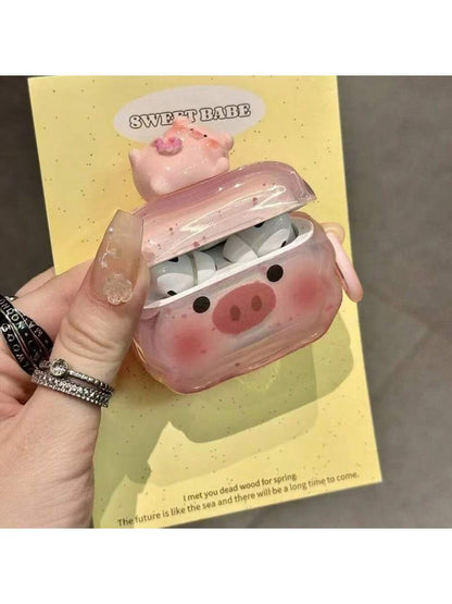 Cute Pig Face Graphic Protective Case Compatible With Apple 4/2/3 Pro2 Earbuds, Soft Shell, Suitable As A Gift For Her