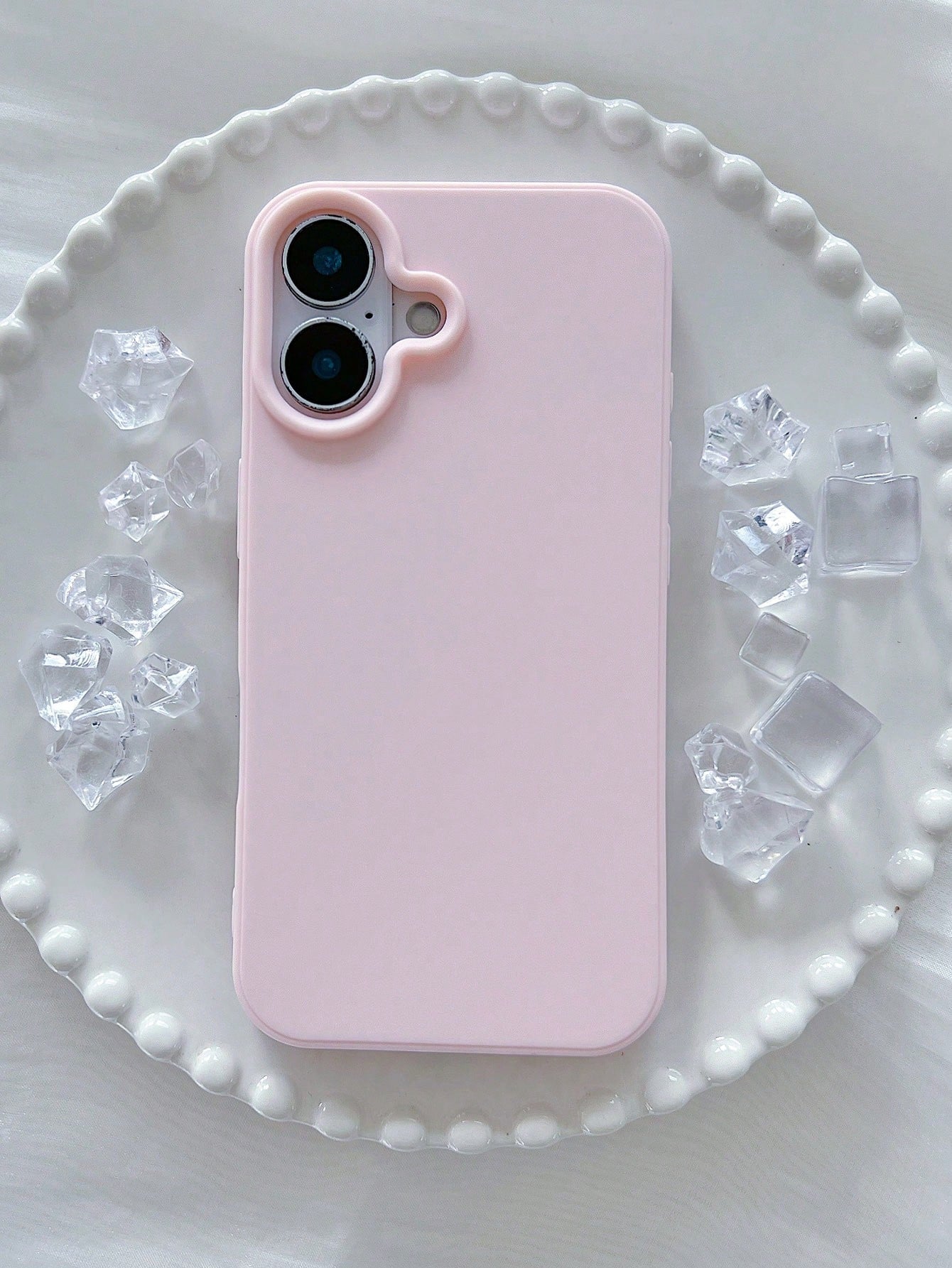 Cute Pink Heart Design Silicone TPU 1pc Matte Solid Color Heart-Shaped Camera Cutout Large Hole Full Coverage Shockproof Phone Case Compatible With Iphone 17/16/15/14/13/12/11/XSMAX/X/XS/XR/7PLUS/8PLU