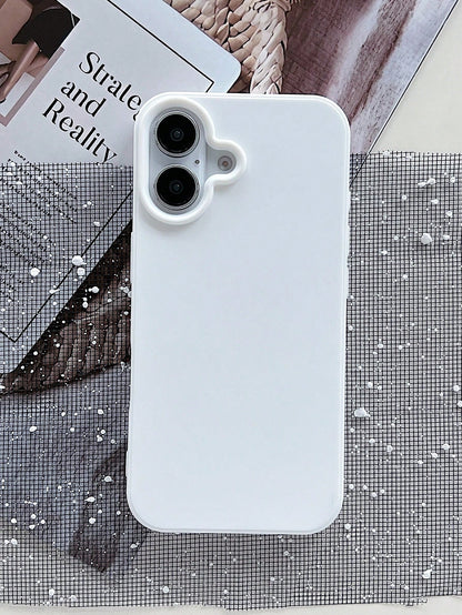 Cute Pink Heart Design Silicone TPU 1pc Matte Solid Color Heart-Shaped Camera Cutout Large Hole Full Coverage Shockproof Phone Case Compatible With Iphone 17/16/15/14/13/12/11/XSMAX/X/XS/XR/7PLUS/8PLU