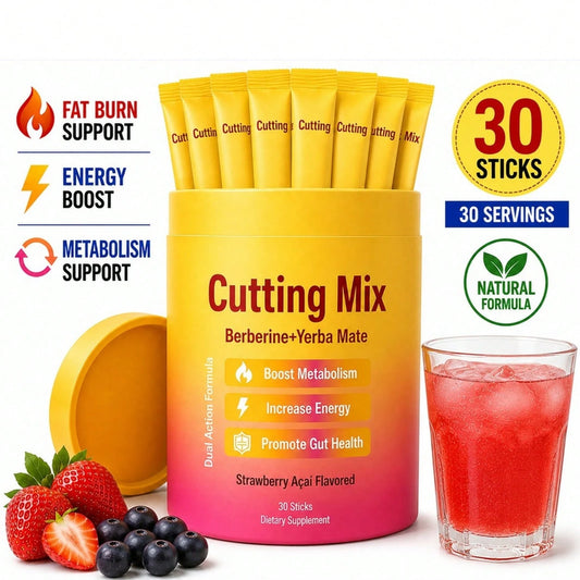 Cutting Drink Mix- Berberine+Yerb<Wbr>A Mate, Boost Metabolism Gut Health Supplement 30Tablets