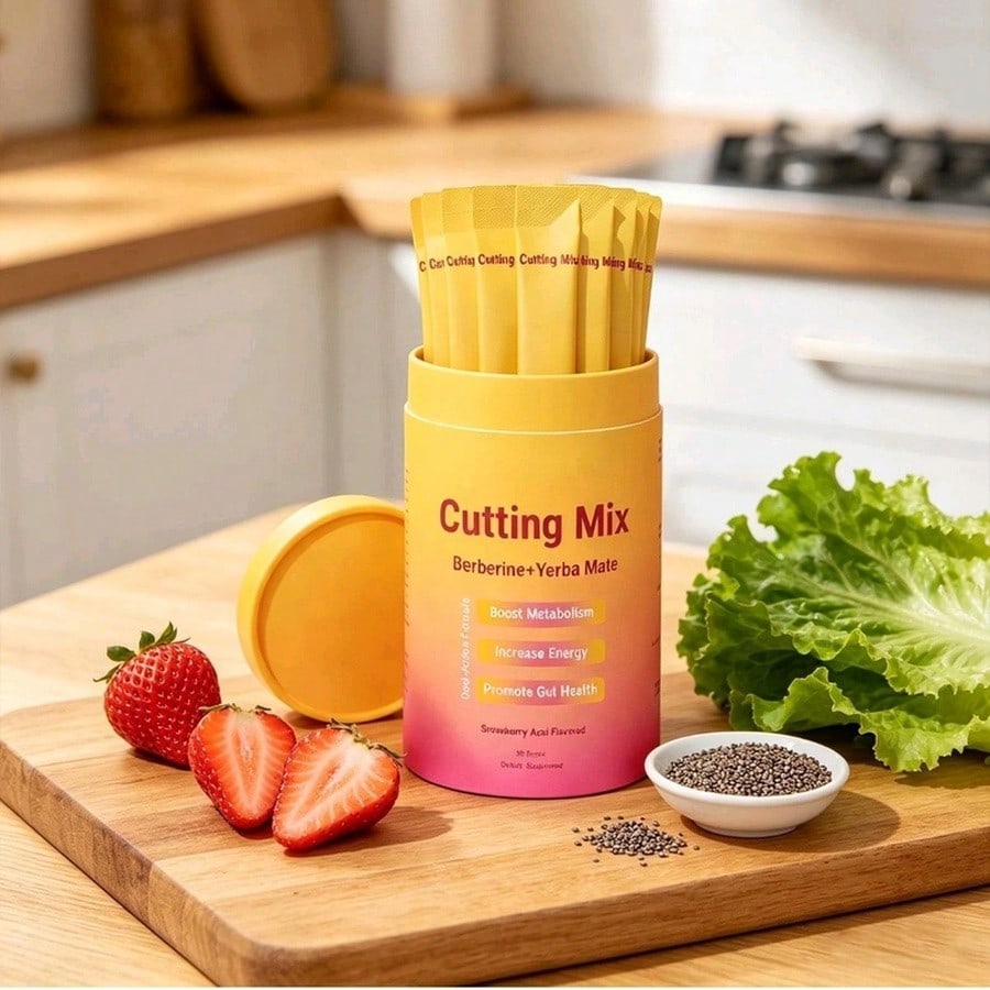 Cutting Drink Mix- Berberine+Yerb<Wbr>A Mate, Boost Metabolism Gut Health Supplement 30Tablets