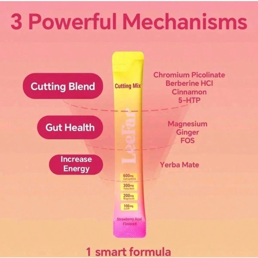 Cutting Drink Mix- Berberine+Yerb<Wbr>A Mate, Boost Metabolism Gut Health Supplement 30Tablets