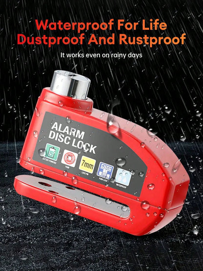 Cycling Motorcycle Wheel Disc Brake Lock Moto Anti-Theft Safety Lock Waterproof 110dB Loud Electronic Alarm Disc Lock For Motorcycle,Bicycle, Electric Bike, Essential Anti-Theft Riding Equipment