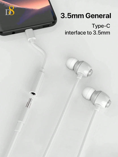 D8 16 USB-C To 3.5mm Audio Adapter, Type-C AUX Headphone Converter With DAC Stereo Microphone HiFi Headphone Adapter, Compatible With IPhone 16/16 Pro/16 Pro Max/15/15 Pro/15 Pro Max, Pro/ Air 5/ 4/ M