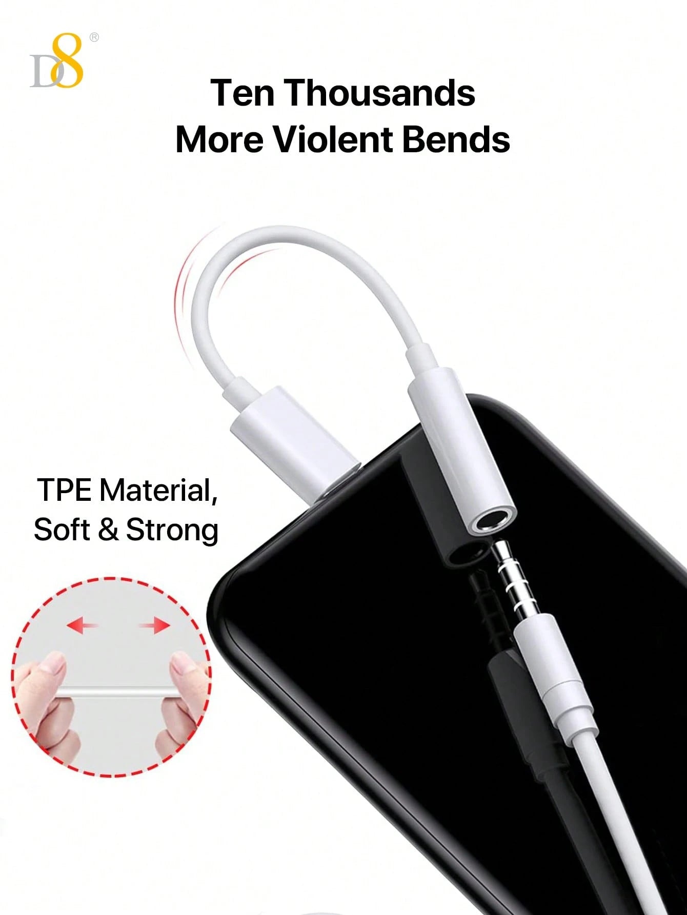 D8 16 USB-C To 3.5mm Audio Adapter, Type-C AUX Headphone Converter With DAC Stereo Microphone HiFi Headphone Adapter, Compatible With IPhone 16/16 Pro/16 Pro Max/15/15 Pro/15 Pro Max, Pro/ Air 5/ 4/ M
