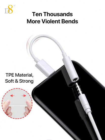 D8 16 USB-C To 3.5mm Audio Adapter, Type-C AUX Headphone Converter With DAC Stereo Microphone HiFi Headphone Adapter, Compatible With IPhone 16/16 Pro/16 Pro Max/15/15 Pro/15 Pro Max, Pro/ Air 5/ 4/ M