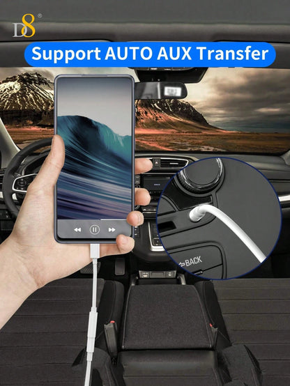D8 16 USB-C To 3.5mm Audio Adapter, Type-C AUX Headphone Converter With DAC Stereo Microphone HiFi Headphone Adapter, Compatible With IPhone 16/16 Pro/16 Pro Max/15/15 Pro/15 Pro Max, Pro/ Air 5/ 4/ M