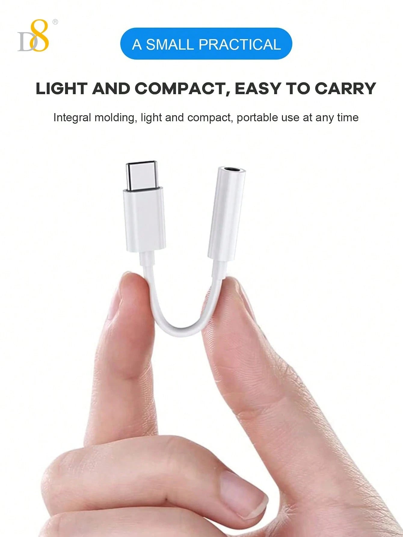 D8 16 USB-C To 3.5mm Audio Adapter, Type-C AUX Headphone Converter With DAC Stereo Microphone HiFi Headphone Adapter, Compatible With IPhone 16/16 Pro/16 Pro Max/15/15 Pro/15 Pro Max, Pro/ Air 5/ 4/ M