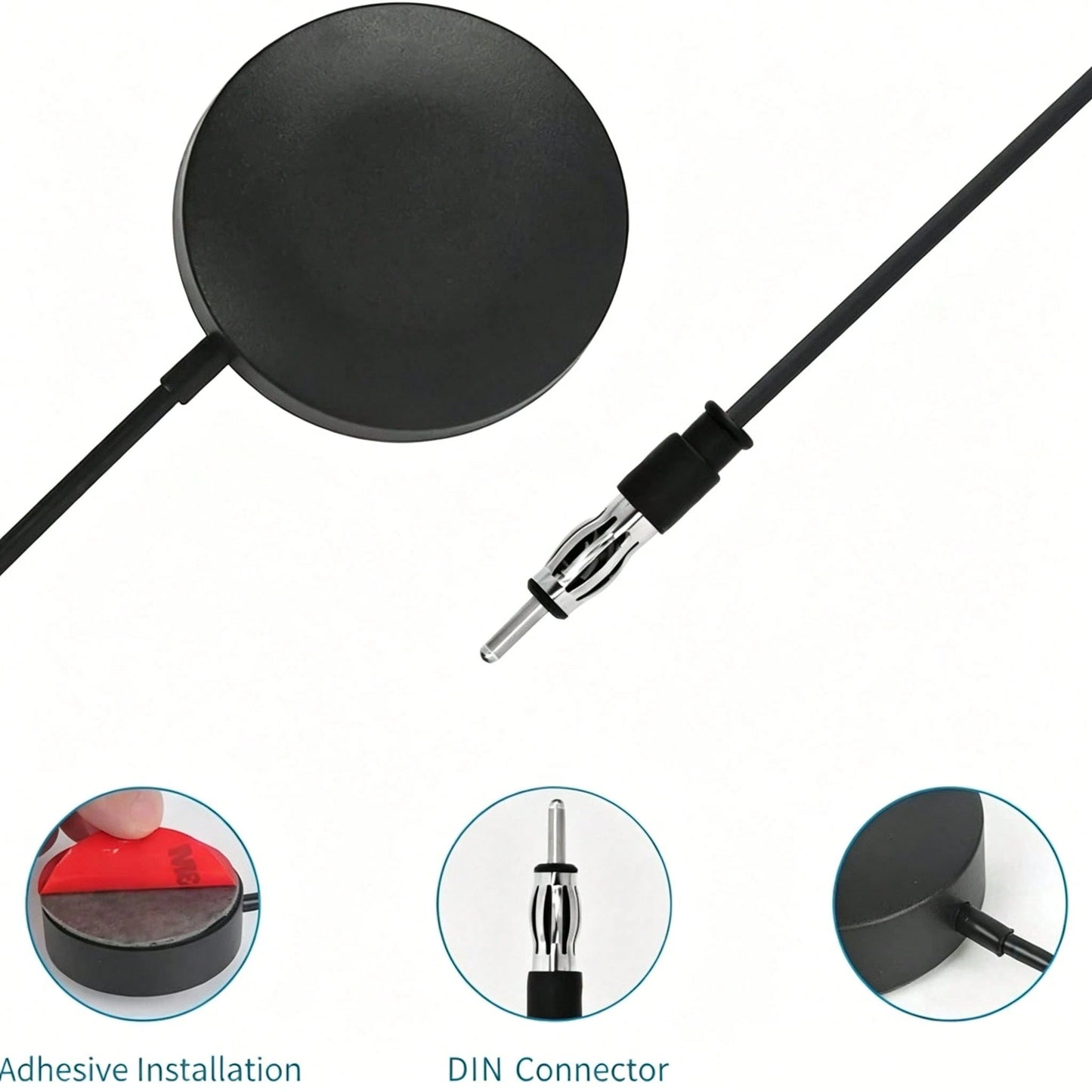 DAB Car Radio Antenna AM FM Adhesive Patch Antenna Round Patch Strong Signal FM18 Antenna