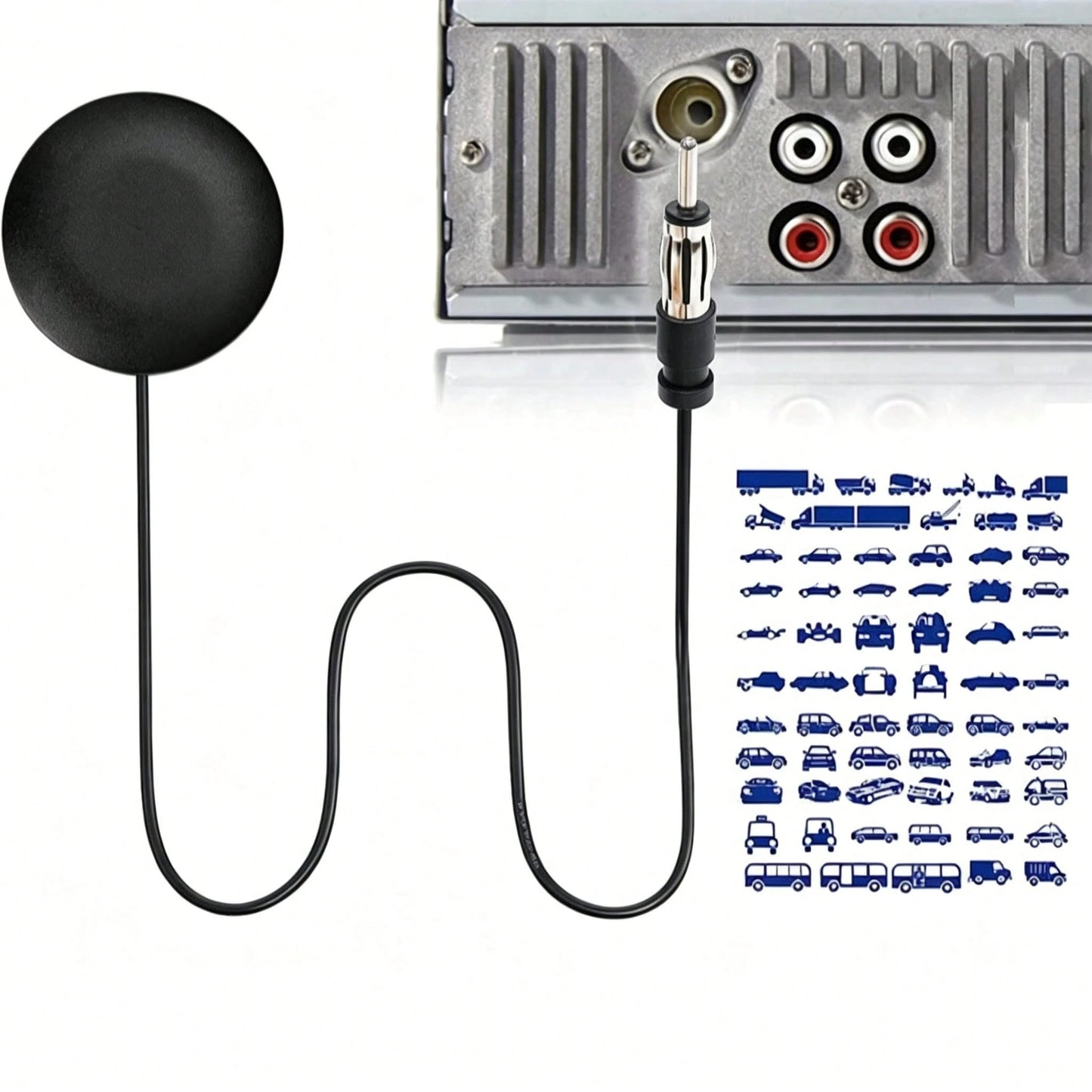DAB Car Radio Antenna AM FM Adhesive Patch Antenna Round Patch Strong Signal FM18 Antenna