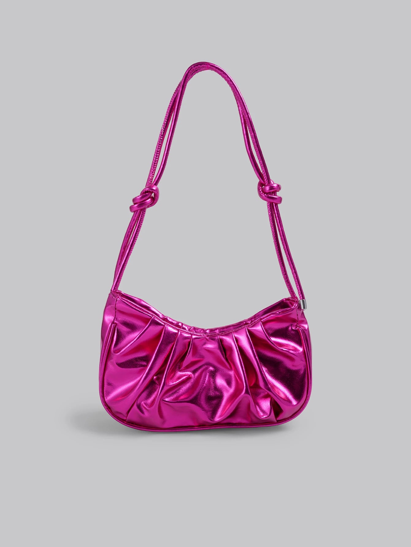 DareSee Solid Color, Shiny, Cloud Pleated, Fashion Metallic, Resort, Holiday, Collegiate Style Shoulder Bag & Crossbody Bag For Women Music Fest Back To School