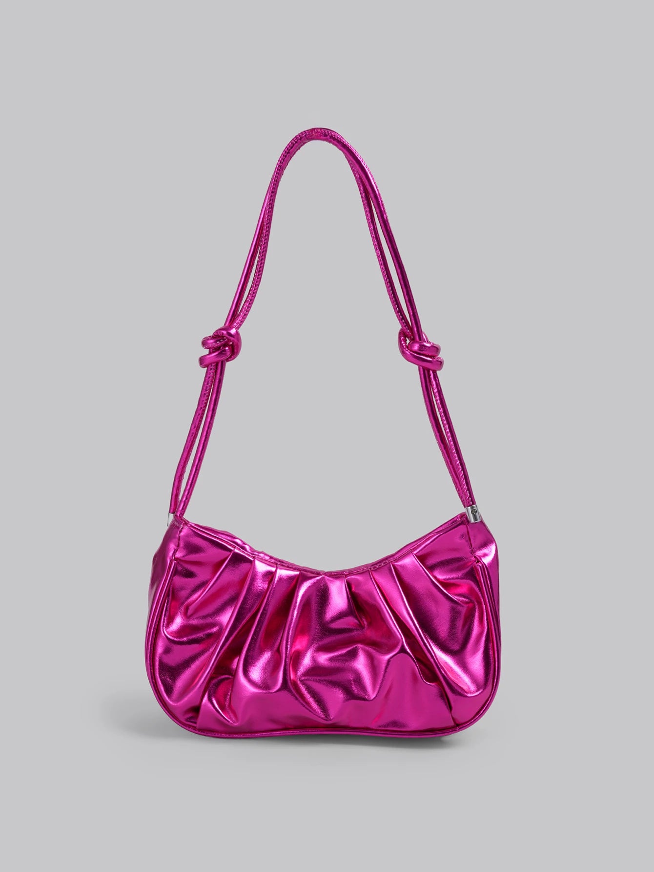 DareSee Solid Color, Shiny, Cloud Pleated, Fashion Metallic, Resort, Holiday, Collegiate Style Shoulder Bag & Crossbody Bag For Women Music Fest Back To School