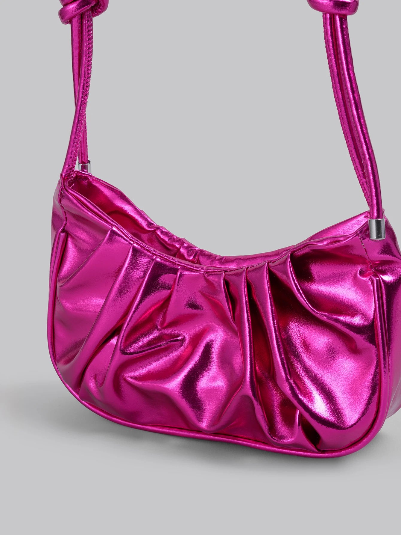 DareSee Solid Color, Shiny, Cloud Pleated, Fashion Metallic, Resort, Holiday, Collegiate Style Shoulder Bag & Crossbody Bag For Women Music Fest Back To School