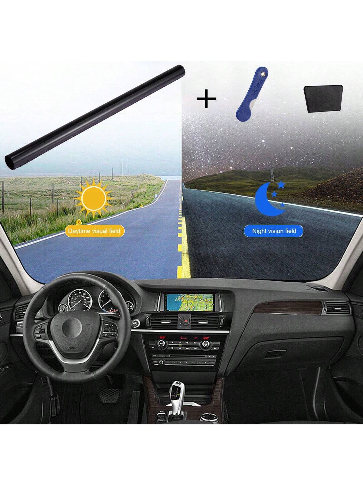 Dazone 300CM Uncut Roll Window Tint Film 25% VLT 20" X 10ft Feet For Car Home Office Glass Window UV Block Sunshade Tint Film Universal Privacy Security For Car Truck Auto- Any Size & Shade With Free