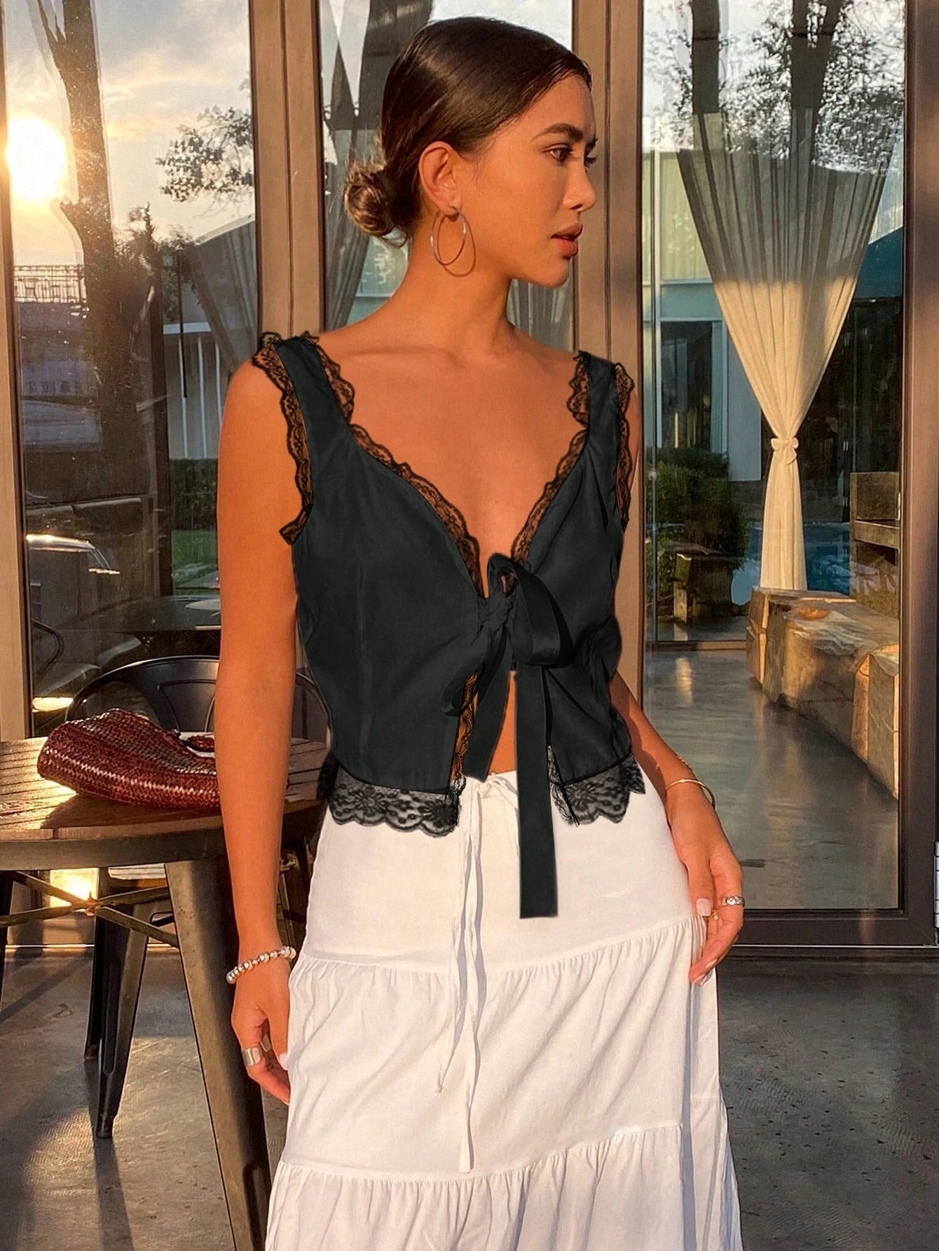 DAZY Women Back To School Cropped Camisole Tank Tops,Beach Outfits Going Out Tops Preppy Tops