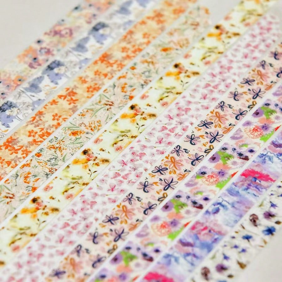 Decorative Washi Tape 5pcs Random Style Back To School Aesthetic Decorative Paper Tape, 5 Different Designs Random Colors, Suitable For Scrapbooking, Journaling, Planner, DIY Crafts, Gift Wrapping, St