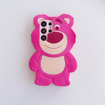 Disney Silicone Rose Red Strawberry Bear Case Suitable For Apple 17Promax, 16Pro, 15plus, 14, 13, 12, 11,,,, And Other Domesti4th Of July Magnetic Phone Case Waterproof Anti-Fall Scratch Resistant V