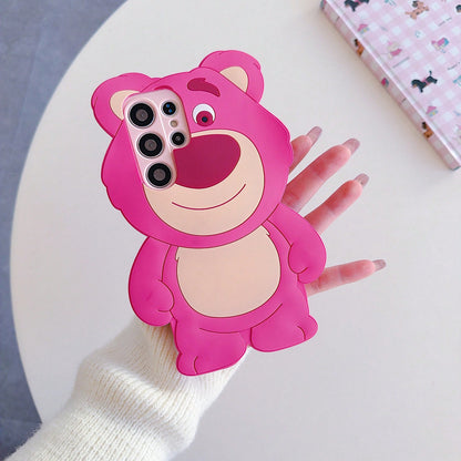 Disney Silicone Rose Red Strawberry Bear Case Suitable For Apple 17Promax, 16Pro, 15plus, 14, 13, 12, 11,,,, And Other Domesti4th Of July Magnetic Phone Case Waterproof Anti-Fall Scratch Resistant V