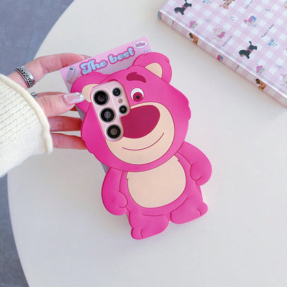 Disney Silicone Rose Red Strawberry Bear Case Suitable For Apple 17Promax, 16Pro, 15plus, 14, 13, 12, 11,,,, And Other Domesti4th Of July Magnetic Phone Case Waterproof Anti-Fall Scratch Resistant V