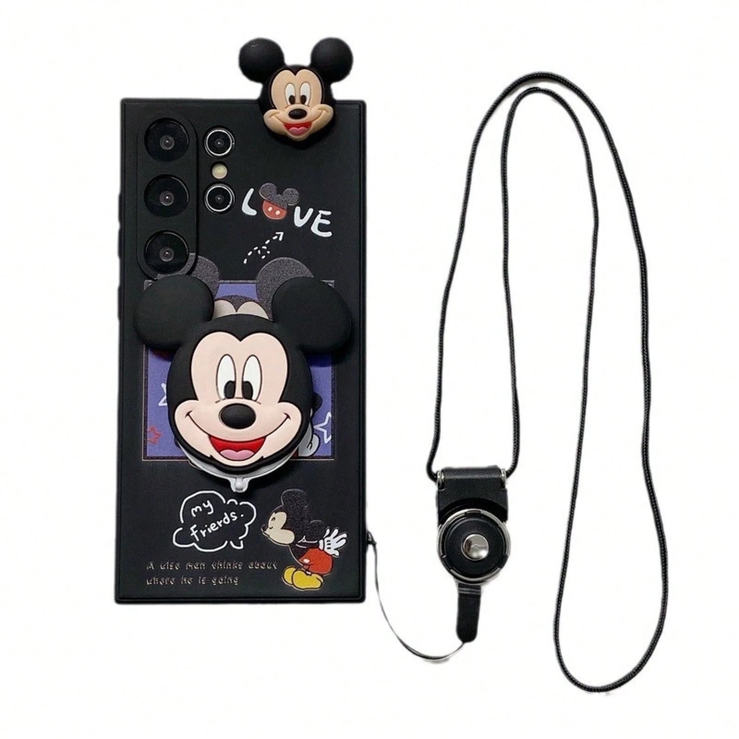 Disney Suitable For S23ultra Phone Case NOTE20 Minnie Mickey A52S Mirror Stand A36 Lanyard.Holiday Accessoriescoach Phone Case Fundas Summer Case 16 Case Green Phone Case Squishy Phone Case Valentine'