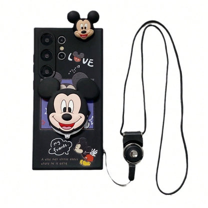 Disney Suitable For S23ultra Phone Case NOTE20 Minnie Mickey A52S Mirror Stand A36 Lanyard.Holiday Accessoriescoach Phone Case Fundas Summer Case 16 Case Green Phone Case Squishy Phone Case Valentine'