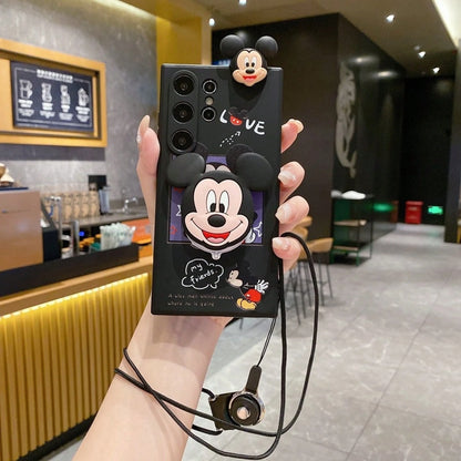 Disney Suitable For S23ultra Phone Case NOTE20 Minnie Mickey A52S Mirror Stand A36 Lanyard.Holiday Accessoriescoach Phone Case Fundas Summer Case 16 Case Green Phone Case Squishy Phone Case Valentine'