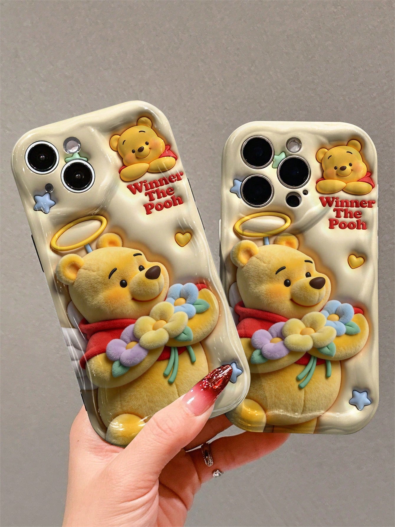 Disney This Winnie The Pooh Phone Case Features A Cute And Playful Expression Design, A Simple And Stylish Appearance, And A Smooth Touch. It Utilizes A 2D Wave Texture, Is Made Of Adorable And Eye-Ca